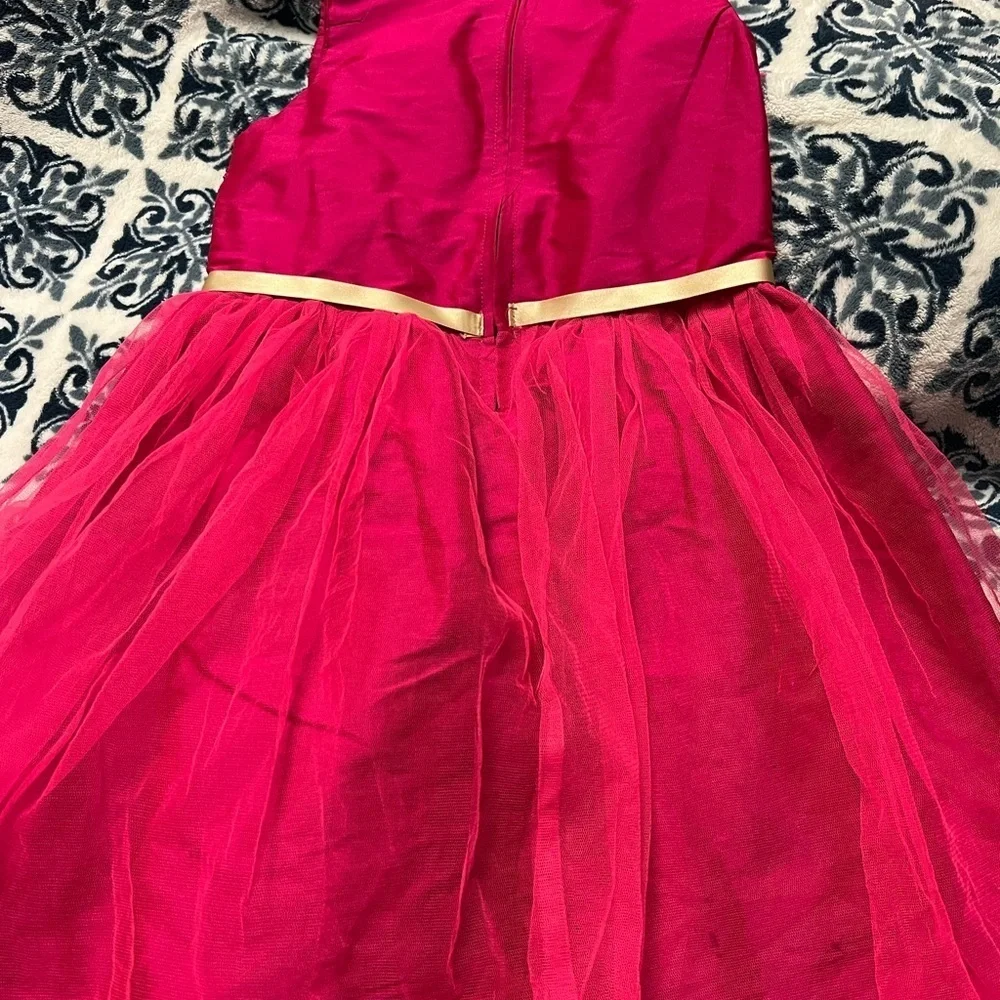 Oshkosh Long Sleeve Shirt Little Girls Sz 5/6 Pink Dress Roses Denim Jean Lot